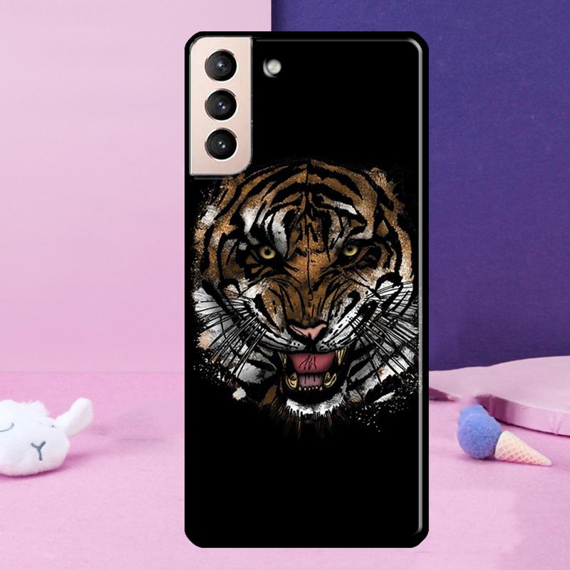 Lion Tiger Face Phone Case For Samsung Galaxy S25 Ultra S24 S23 Ultra S9 S10 S20 S21 S22 Plus S24 FE Cover