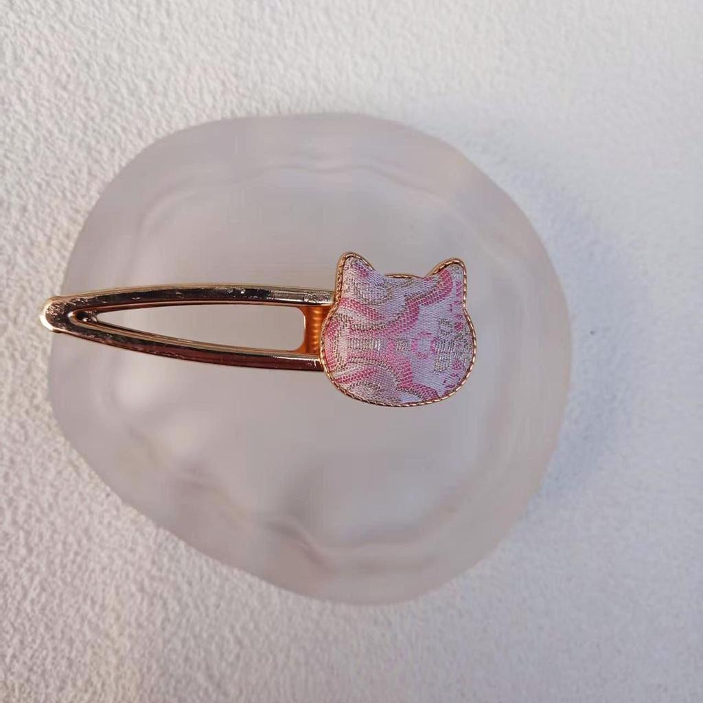 Handgefertigte chinesische bestickte Haarnadel - Brokat-Entenschnabel-Klammer