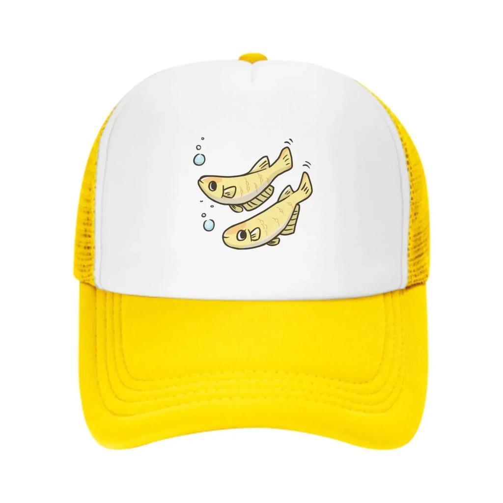 Two Yellow Fishes Baseball Caps Fashion Trucker Hat Unisex Mesh Caps for Women Unisex Outdoor Leisure Travel Neutral Sunshade