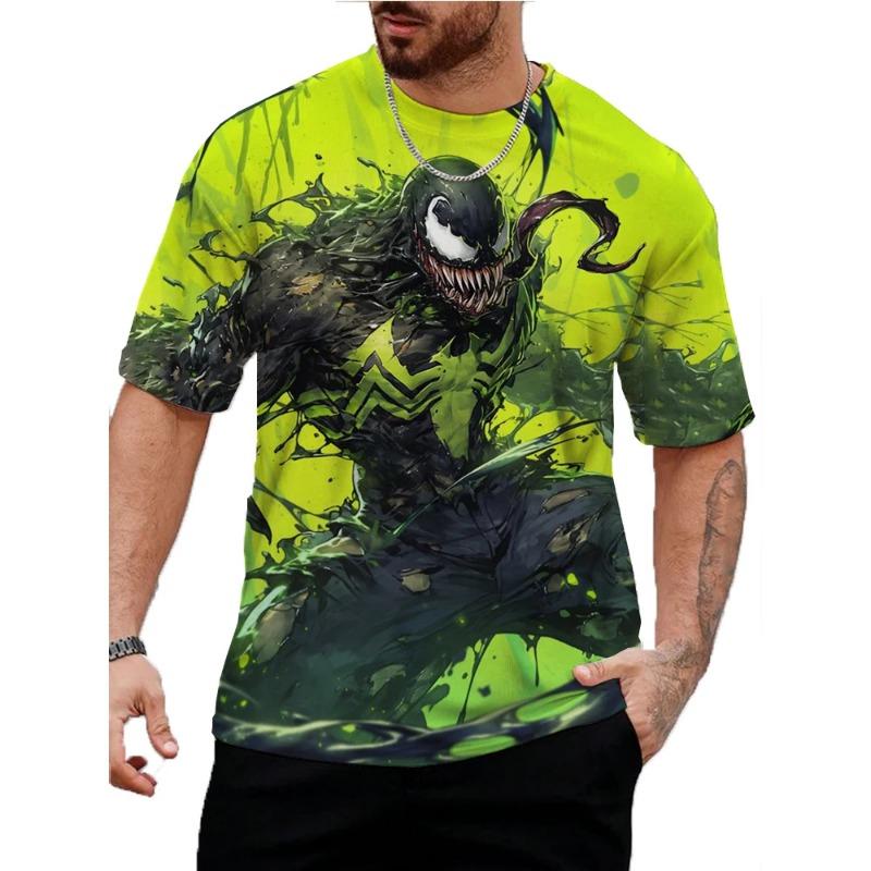 

Marvel Venom Print T-Shirt Summer Round Neck Tops Tees Male Casual Stylish Short Sleeve Clothing Fashion Trend Streetwear XXS