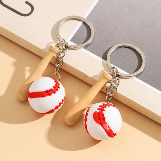 Keychain Pendant Sports Style PVC Baseball Pendant Keyring Baseball Theme Key Chain Portable Car Bag Accessory