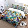 Fun Chicken Board Game Bedding Set for Kids Luxury Gift 3pcs Digital Print Comforter Set Soft Comfortable Breathable