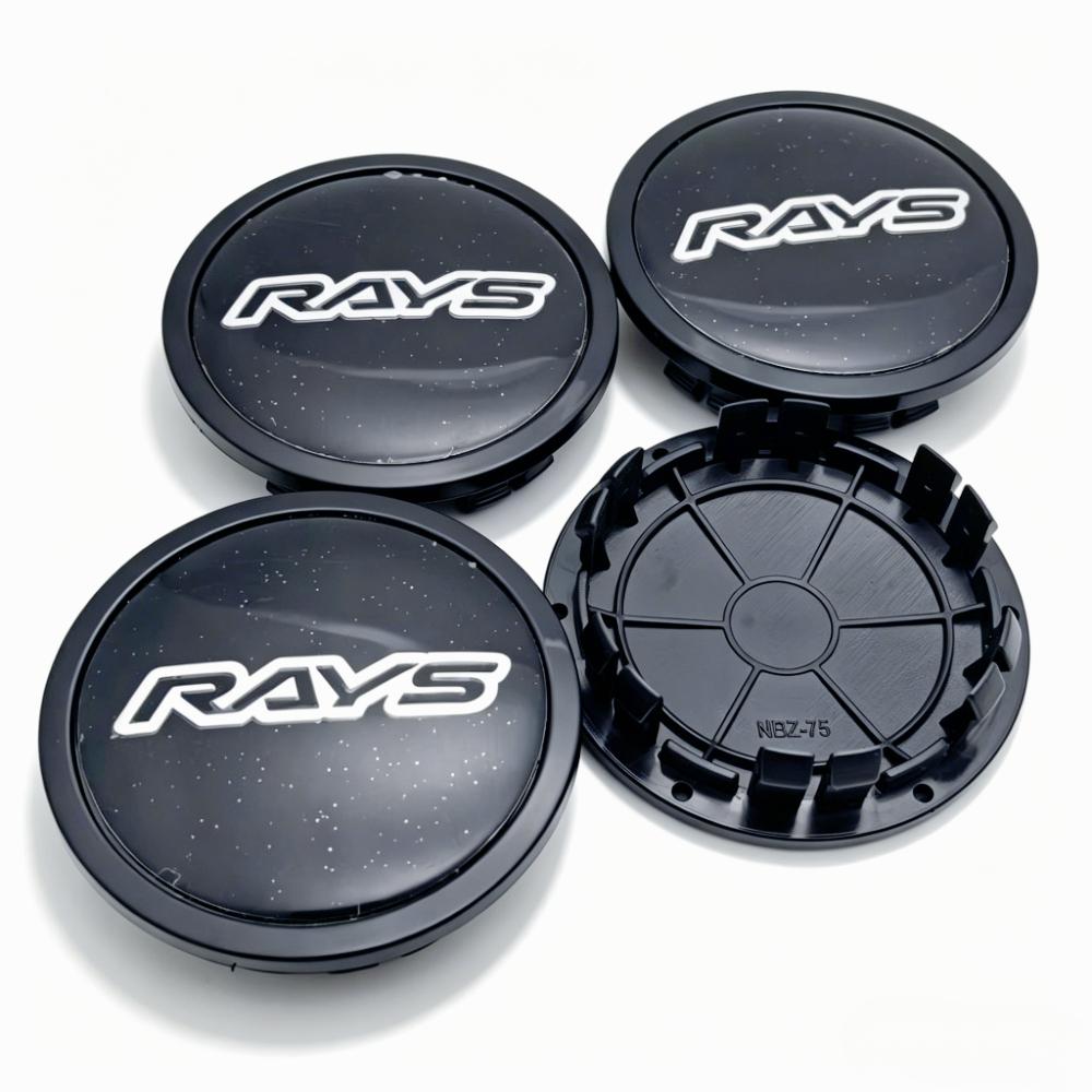 4pcs Rays Logo Emblem Car Wheel Center Caps OD 75MM Clips 65MM Rim Hubcaps Dust Cover Wheels Hub Cap Replacement Car Accessories