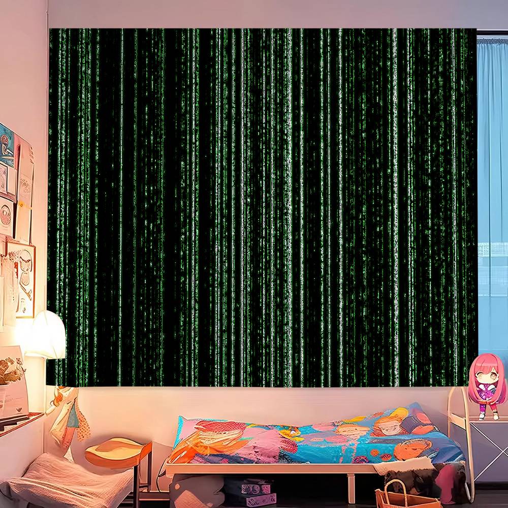 Binary Code The Matrix Program Chart Printed Large Wall Tapestry Indian Buddha Wall Decoration Witchcraft Bohemian Hippie Wall