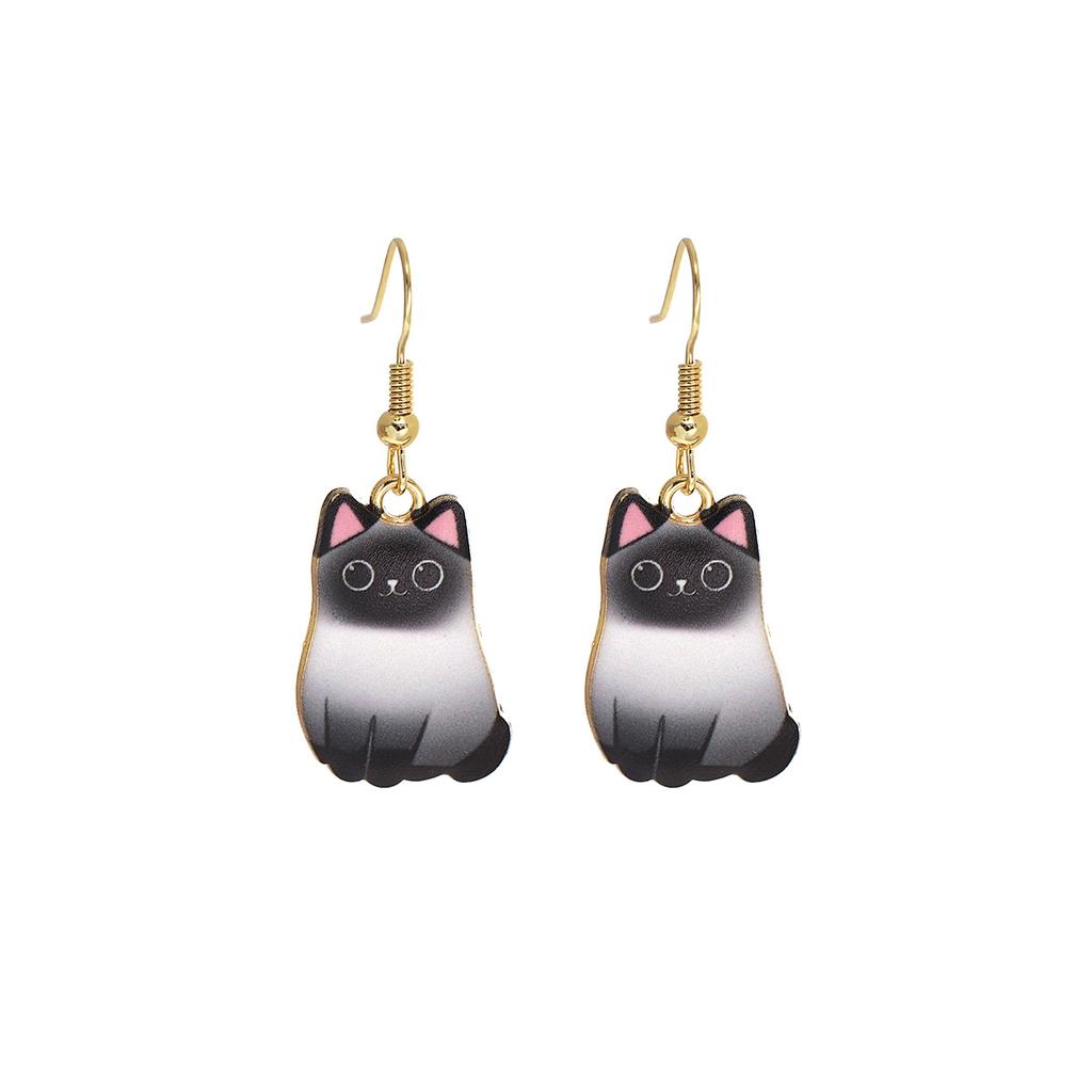 Fun Cartoon Cute Kitten Earrings, Creative Simple Earrings Animal Earrings