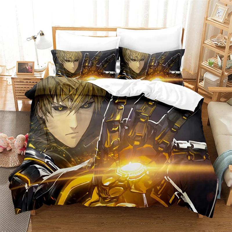 Classic Cozy King Queen Twin Anime One Punch Man Saitama Bed Size Boys Girls Comforter Quilt