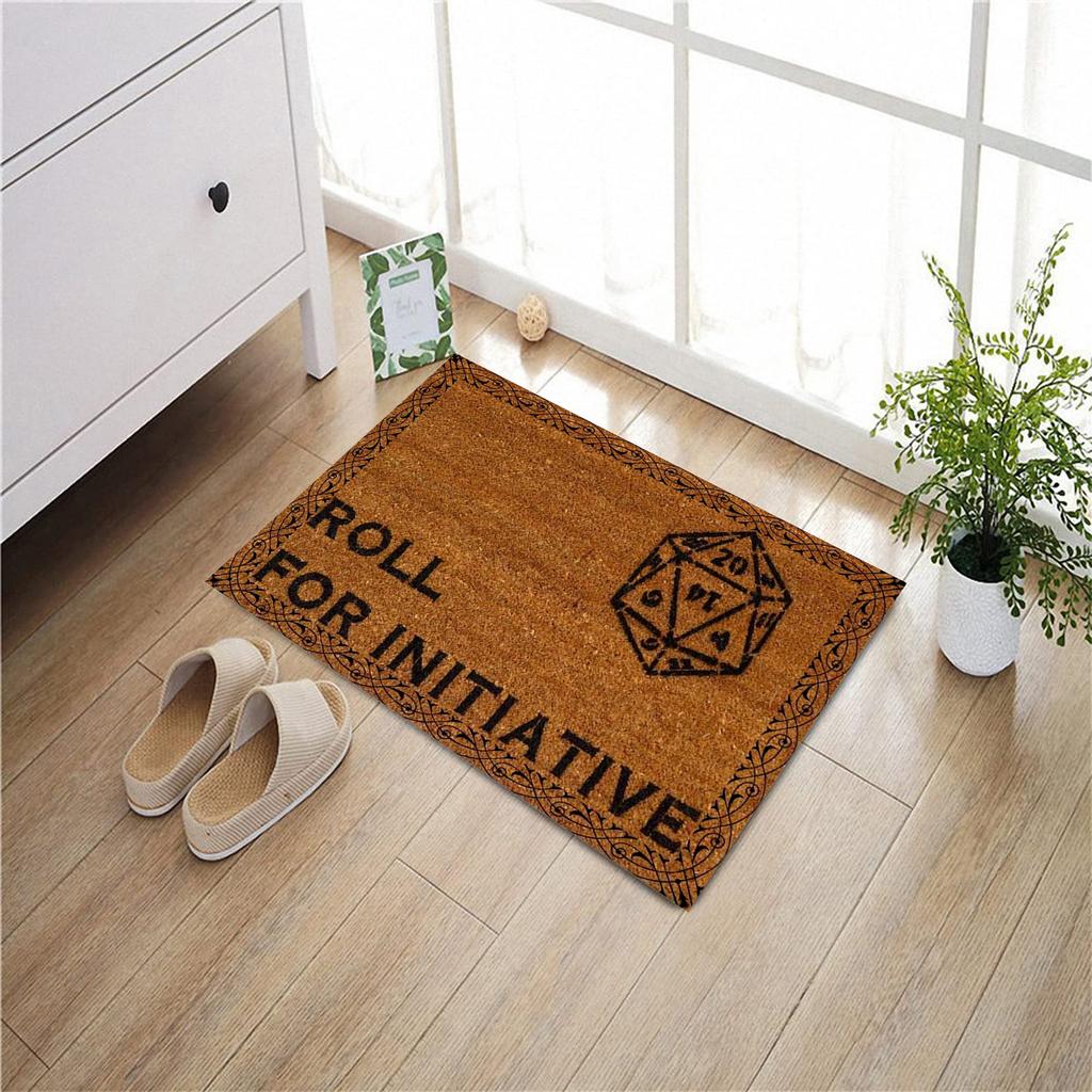 Roll For Initiative Doormat Rubber Bathroom Kitchen Mat Garden Garage Door Floor Mat Non-Slip Carpet Entrance Rug