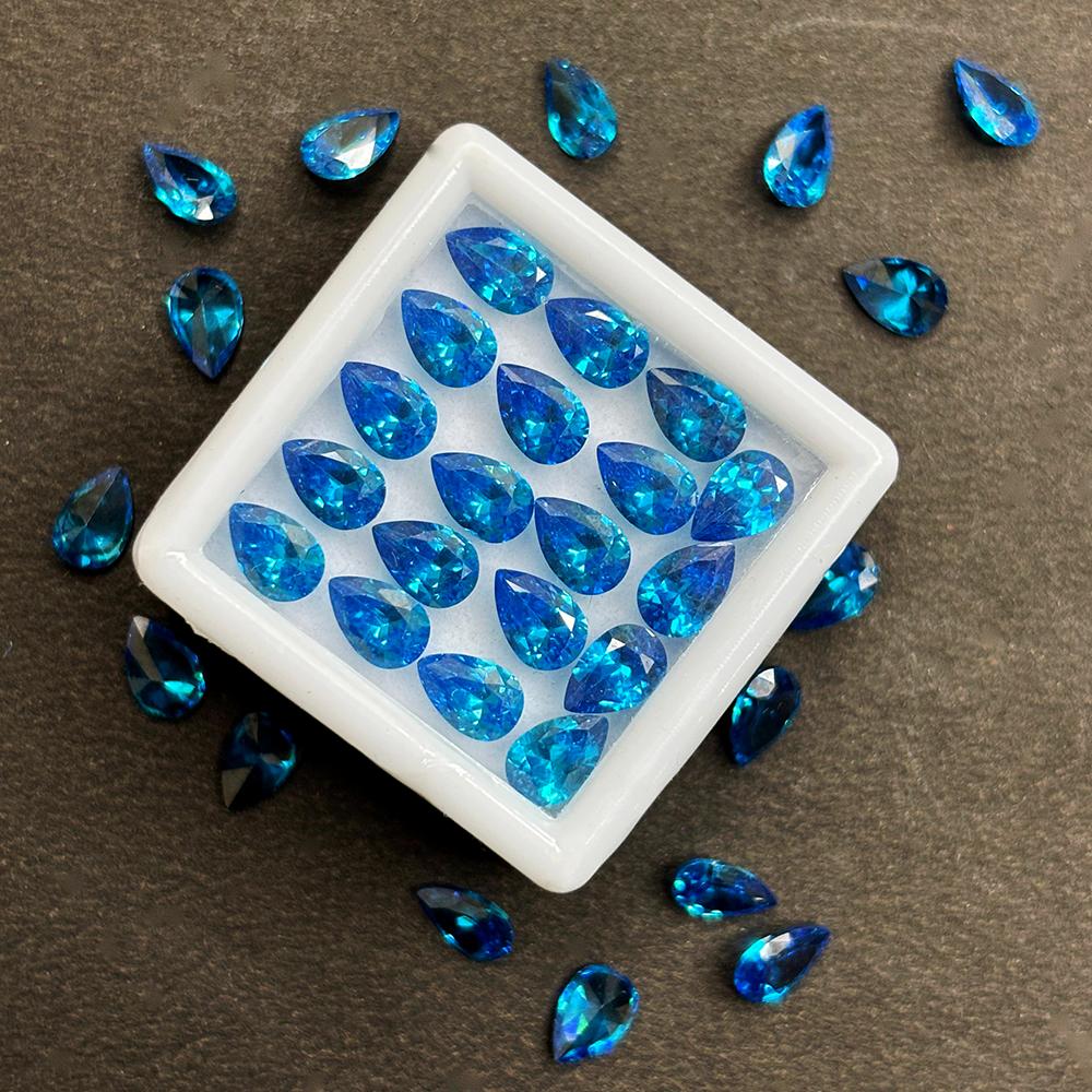 Natural Blue Sapphire Pear Cut Gems A+ 6 Pcs 7x5 mm Lot Gift For Him