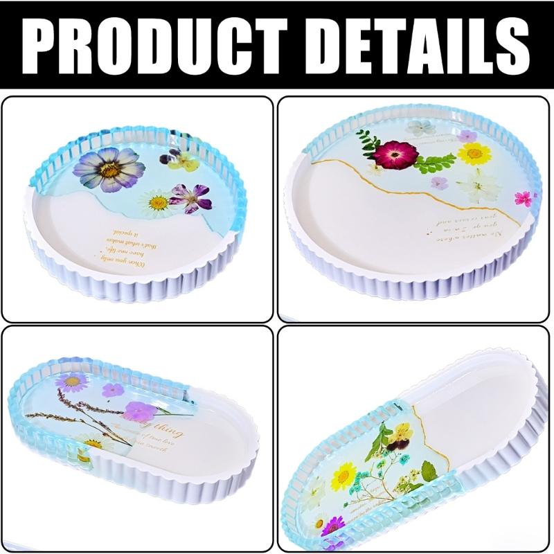 Jewelry Tray Silicone Moulds Resin Plate Molds for Epoxy Resin Craft Candle Holder Jewelry Storage Tray Home Decoration