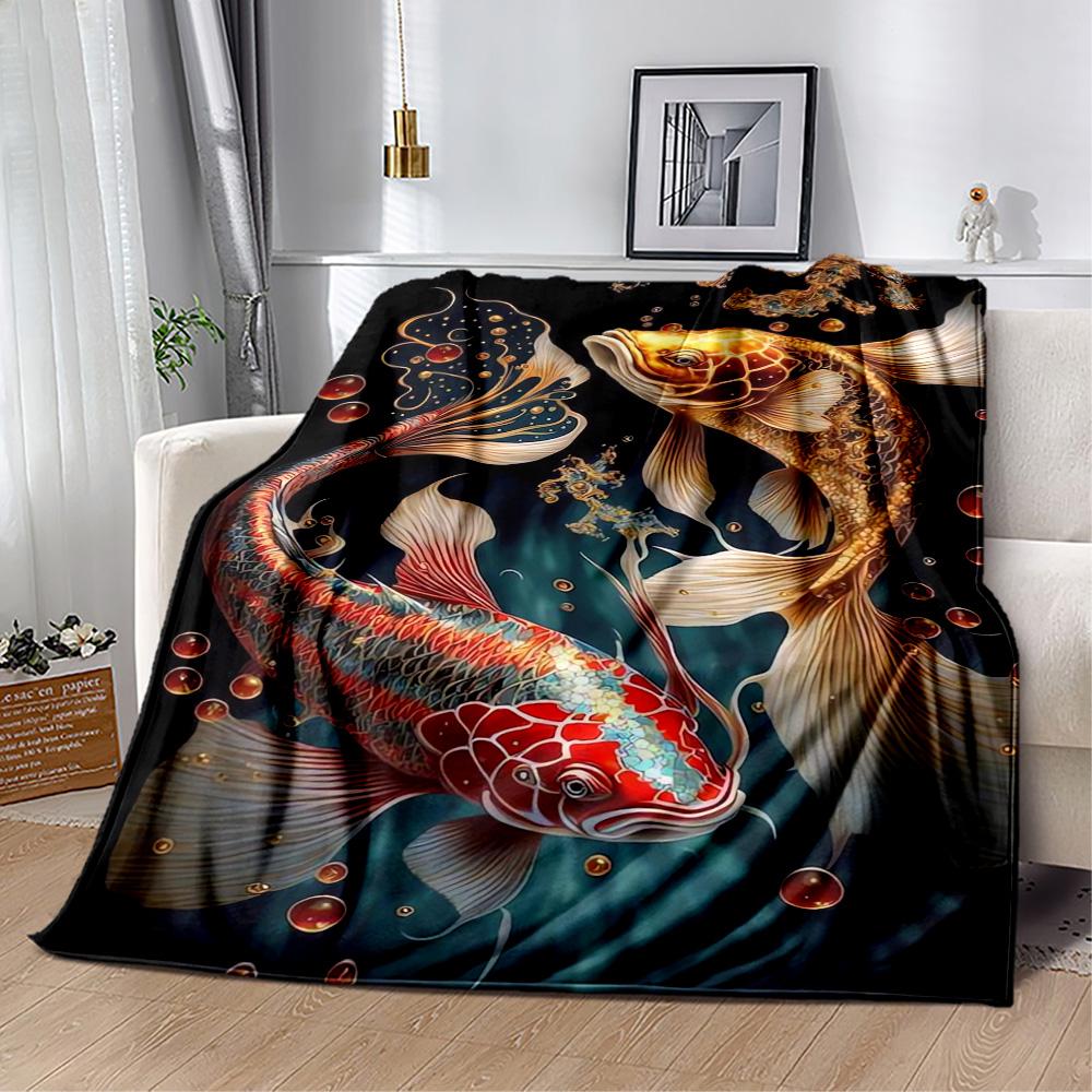 Fish Blanket Soft & Cozy Suitable for Seaside Office Couch for All Seasons Playful Design Ideal Gift for Friends Family Couples Picnic