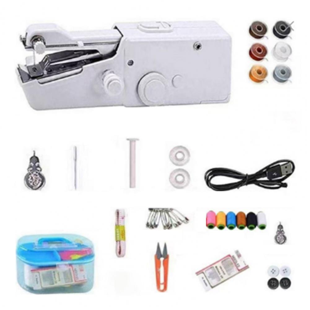 Mini Sewing Machine Portable Sewing Machine Portable Mini Electric Sewing Machine Kit Handheld Quick Stitching Tool for Travel