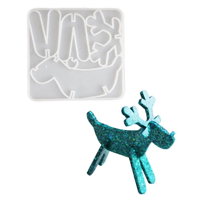 

Christmas Themed Ornament Mould Silicone Mold for Reindeer Figurine Decoration Gypsum Mold Jewelry Making Supplies 1