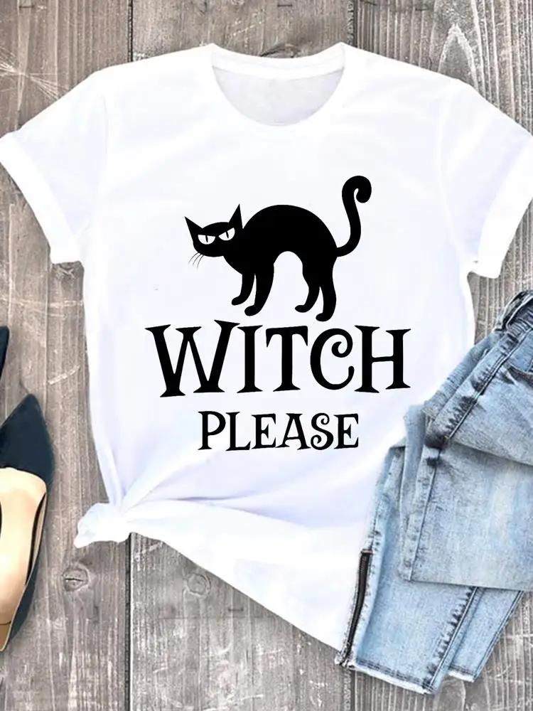 Witch Style Cute 90s Fall Autumn Style Halloween Thanksgiving Tees Ladies Clothing Clothes T Women Graphic Print Tshirts