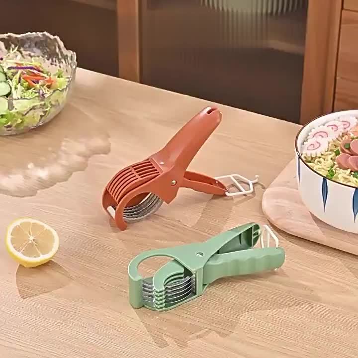 This multi-functional fruit and vegetable slicer is an ergonomic, eco-friendly kitchen cutter with adjustable blades made of durable polypropylene.