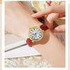 New Fashionable Casual Retro Style Inlaid Diamond Round Women's Quartz Watch Waterproof Retro Leather Watches