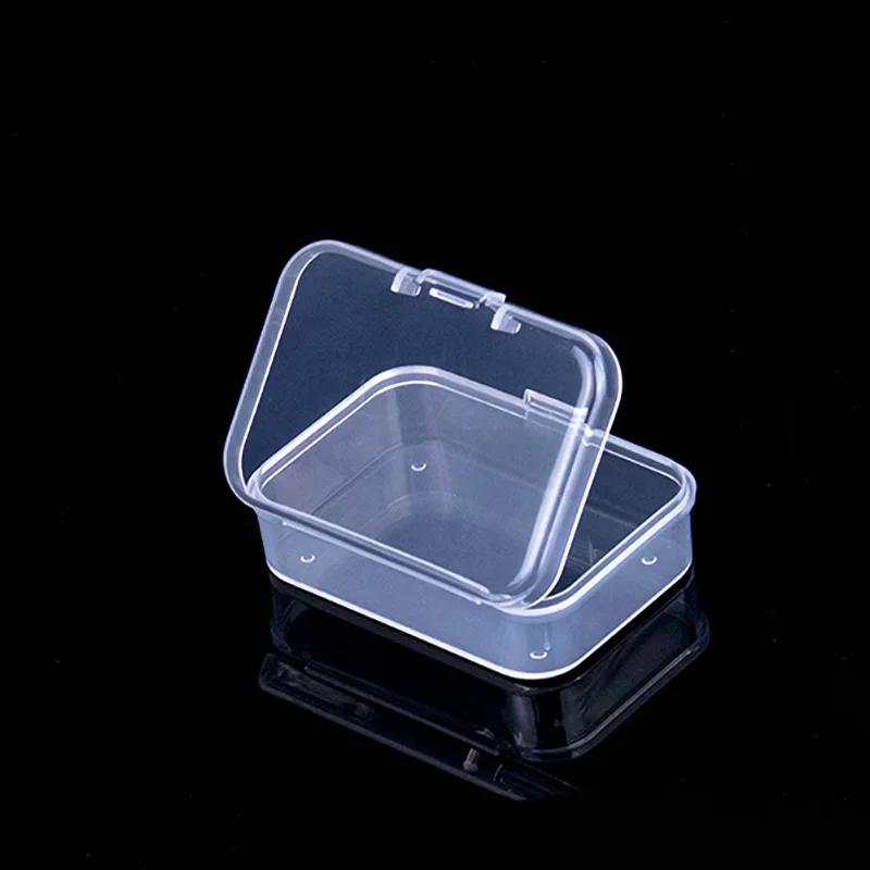 Mini Rectangle Clear Plastic Jewelry Storage Case - Mini Boxes for Earrings Rings Beads Small Items Packaging Container