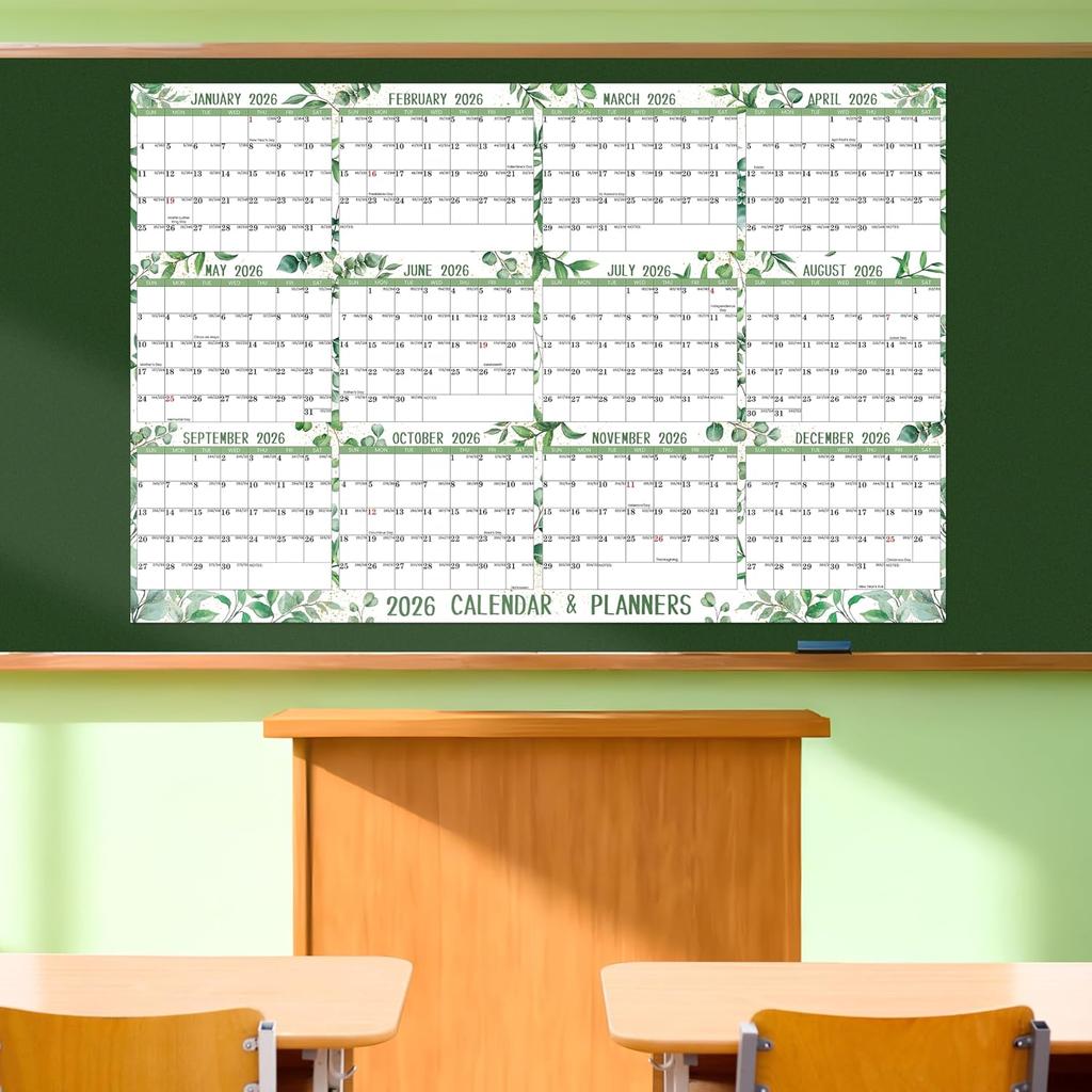 2026 2027 Yearly Wall Calendar Dry Erase Calendar for Wall 32" X 48" Large Erasable Monthly Wall Calendar Wet & Dry Erase Yearly Planner, Jan. 2026 -