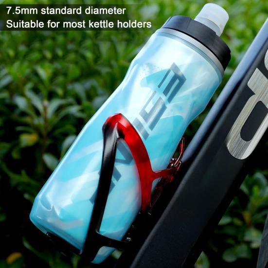 

610 мл велосипедная бутылка для воды с носиком большой емкости пищевой класс без BPA герметичный портативный спортивный чайник с чашкой для воды темно-синий