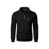 Men's Casual Half-Zip Stand Collar Hoodie with Embroidered Horse, Long Sleeve, 2025 Edition