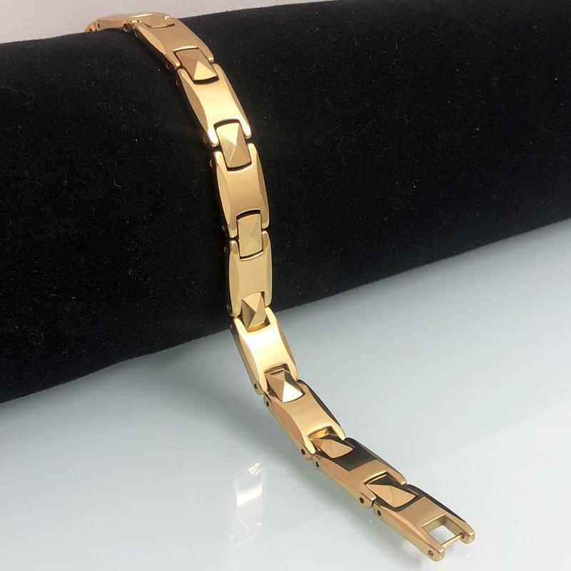 Luxury Man Bracelet Gold Color Heavy Tungsten Steel Jewelry Trendy Friendship Health Magnetic Men's Bracelets Armband Heren