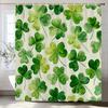 Green Leaf Plant,Clover Pattern Shower Curtain for Bathroom Modern Art Leaves Printing Decorative Shower Curtains with Hooks