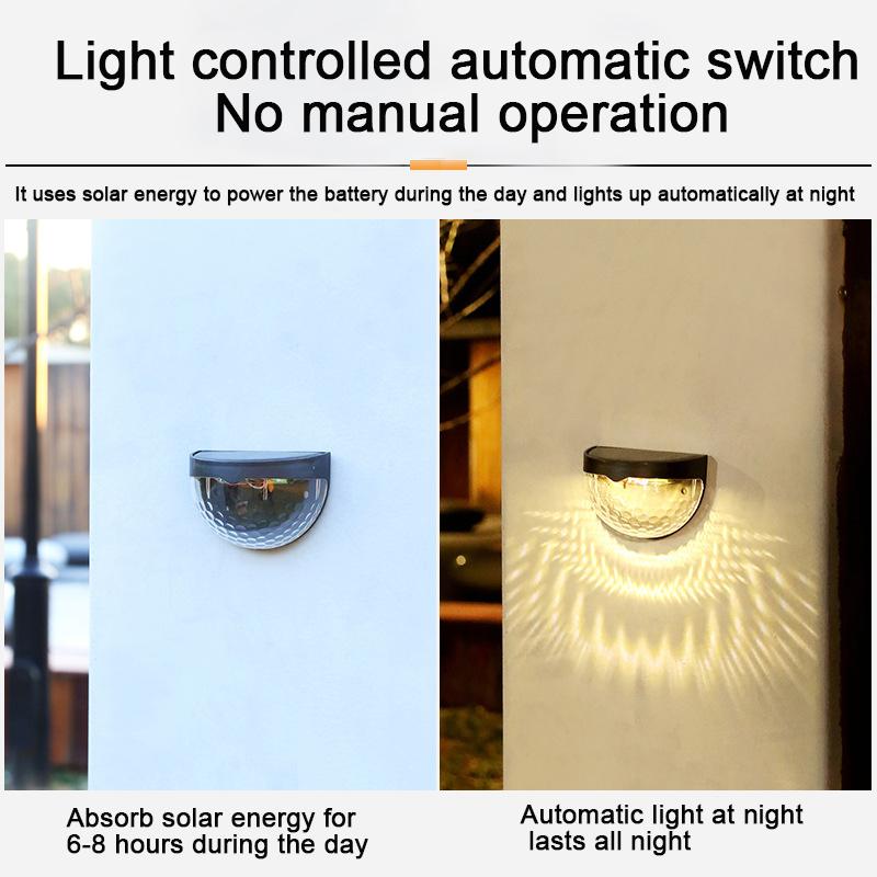 LED Solar Fence Lights Outdoor Waterproof Wall Lights Corrugated Lights For Fence Terrace Garden Path Decorative Lights