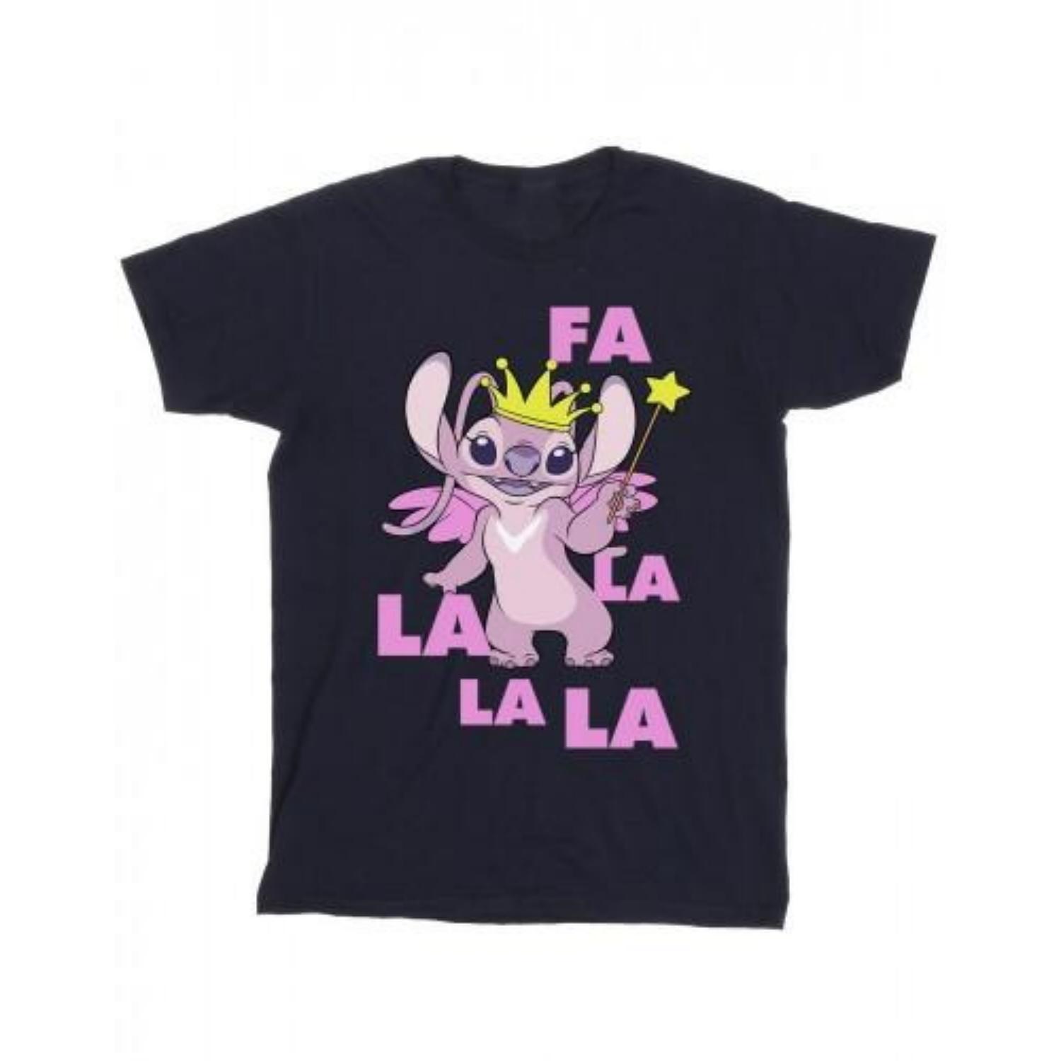 

Disney Mens Lilo & Stitch Angel Fa La La T-Shirt S чёрный
