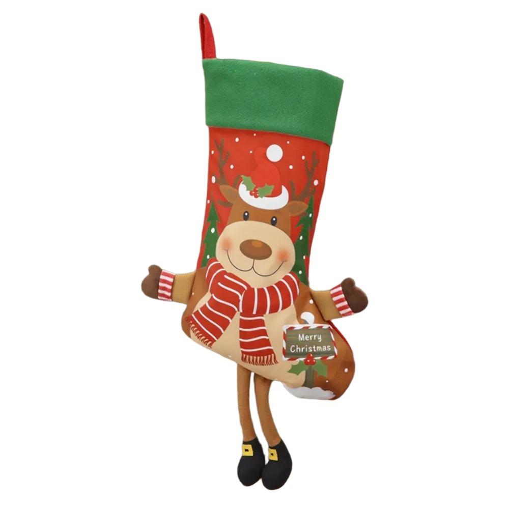 Cartoon Large Christmas Stockings Cute Christmas Tree Ornaments Candy Gift Bags  Xmas Tree Pendants