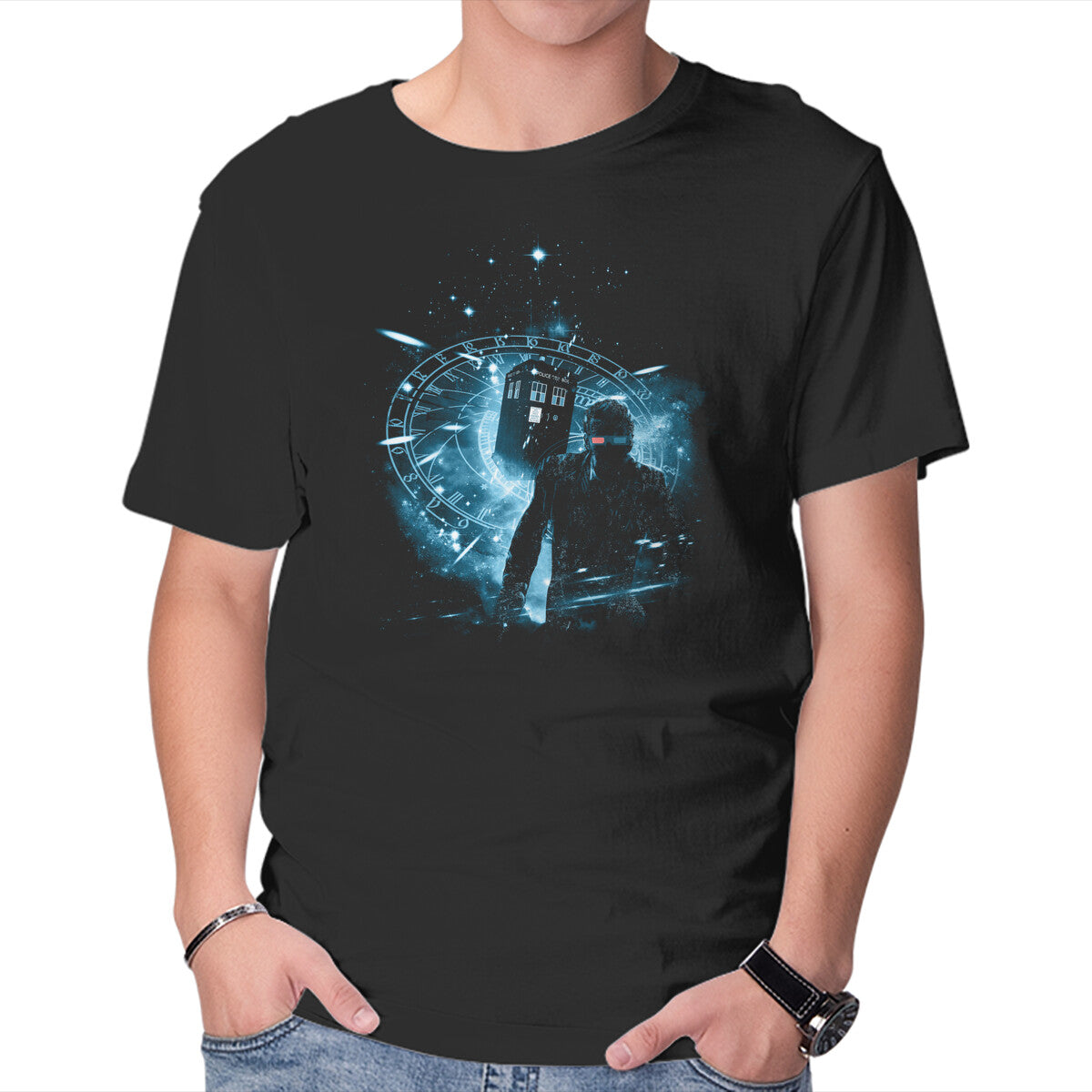 Unisex Crew Neck T-Shirt Running After Gallifrey Graphic Short Sleeve Casual Tee XS