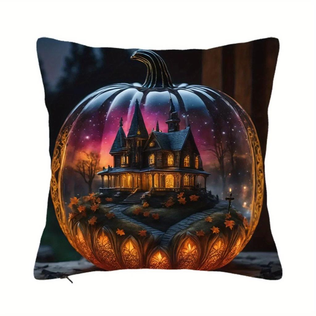 Home Decor Dragon Vs Castle Fantasy Pillow Covers Pattern Cushion Cover Suitable For Sofa Bedroom Car Pillow Cover