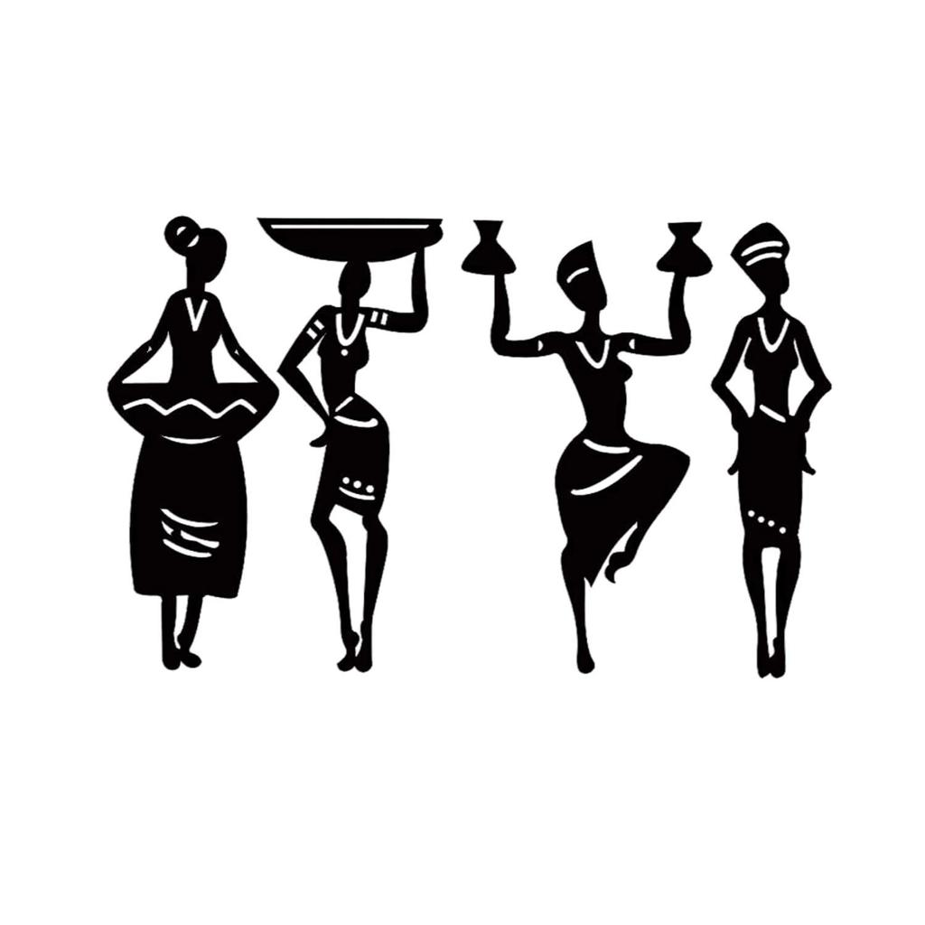 Women 4 Pcs Wall Decor Art, Hall Decoration Items for Living Room, Office, Drawing Room, Bedroom ( Black)