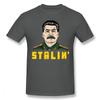 Stalin Cartoon Unisex tričko Velké velikosti s výstřihem do O Bavlna Vlastní tričko s krátkým rukávem Unisex trička Harajuku Streetwear