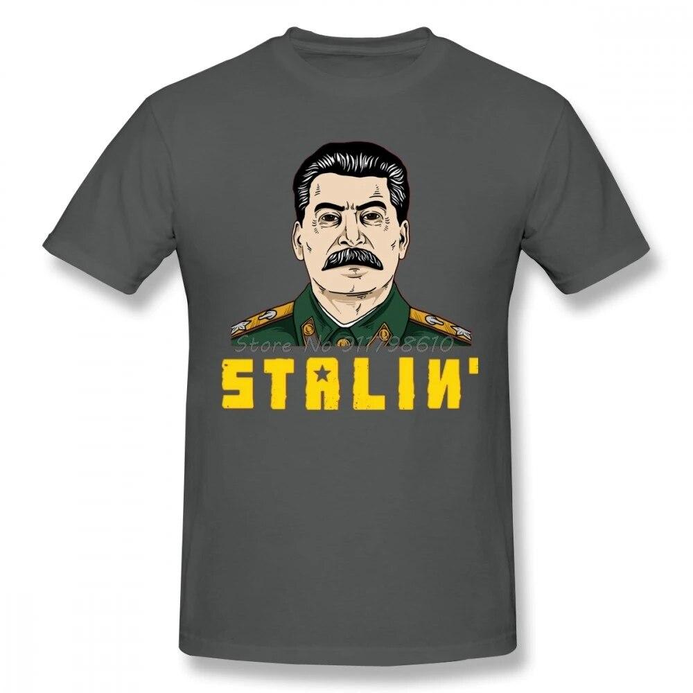 Stalin Cartoon Unisex tričko Velké velikosti s výstřihem do O Bavlna Vlastní tričko s krátkým rukávem Unisex trička Harajuku Streetwear
