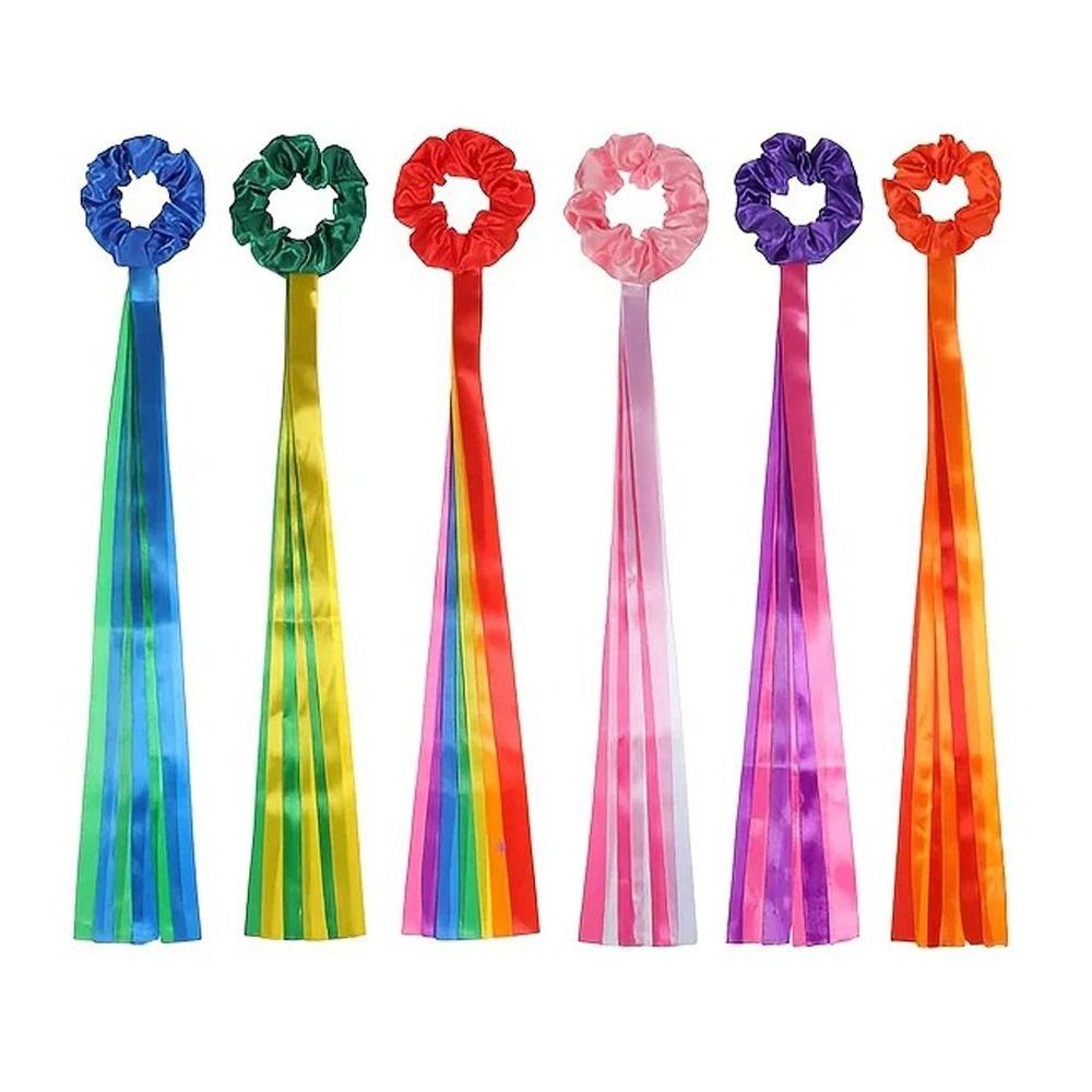 Dance Accessories Polyester Gymnastics Long Ribbon Rainbow Elastic Ribbon Headband Multicolor Wrist Straps Rhythm Dance