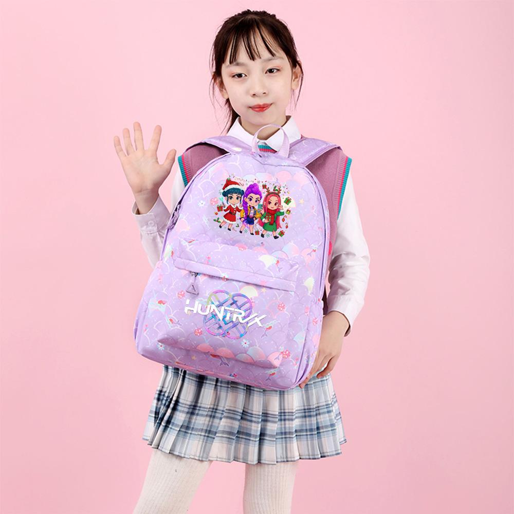 3Pcs/set Christmas Kpop Printed Backpack Handbag Pencil Case for Teenger Student Girl Boy Schoolbag Kid Bookbag Large Capacity Travel Bag Kid Gift