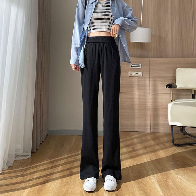 

Spring/Summer 2026 Women s Ice Silk Wide-Leg Pants - Chinese Style, Short Length XL (120-130 kg)