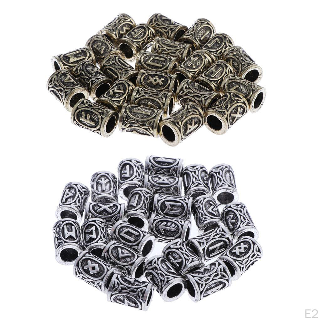 24 Stück / Packung Wikinger Haarbartperlen DIY Armband Schmuck Anhänger, 13x
