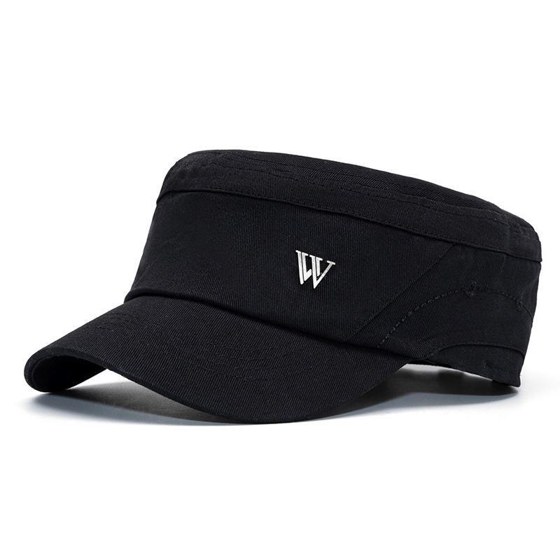 Кепка мужская хлопковая плоская весенне-летняя солнцезащитная бейсболка для улицы чёрный