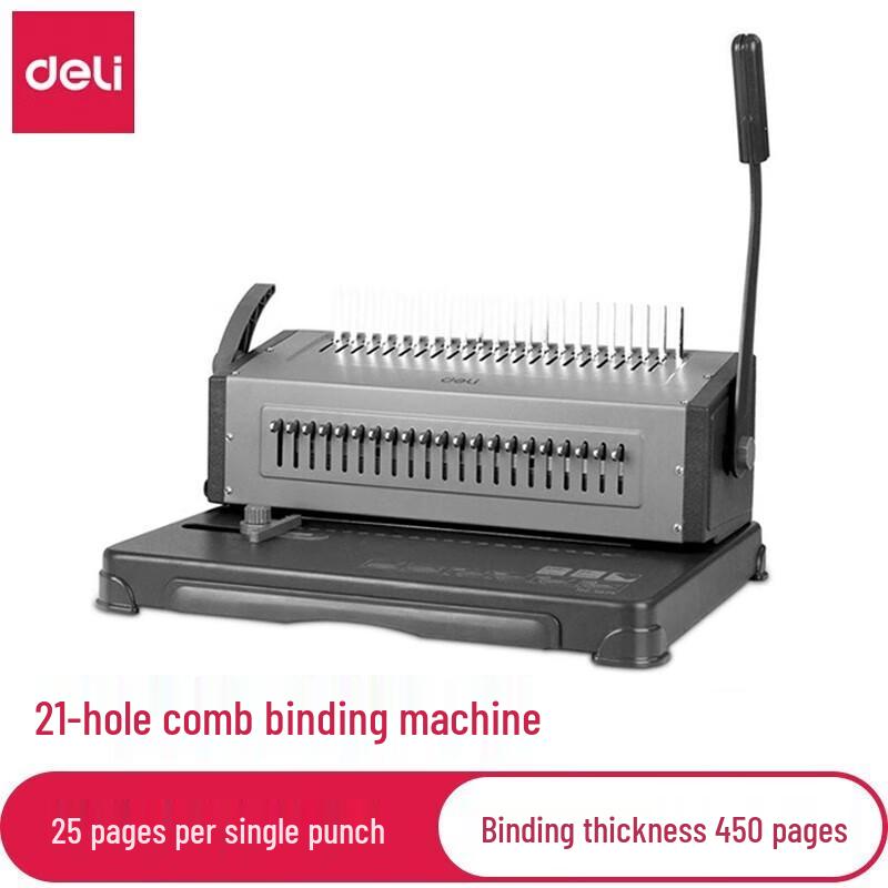 Deli 21-Hole Manual Comb Binding Machine