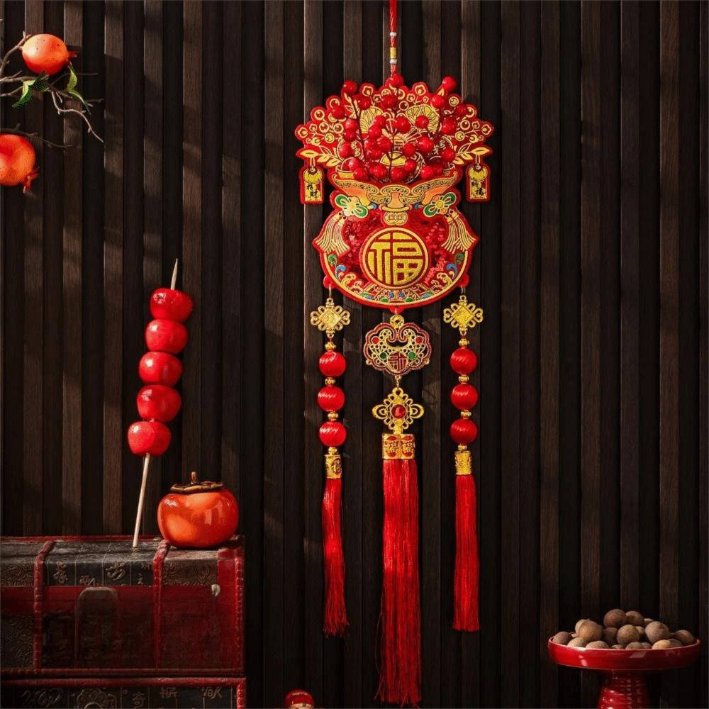 Traditional Design Chinese New Year Decoration with Tassel Festive Hanging Ornaments Room