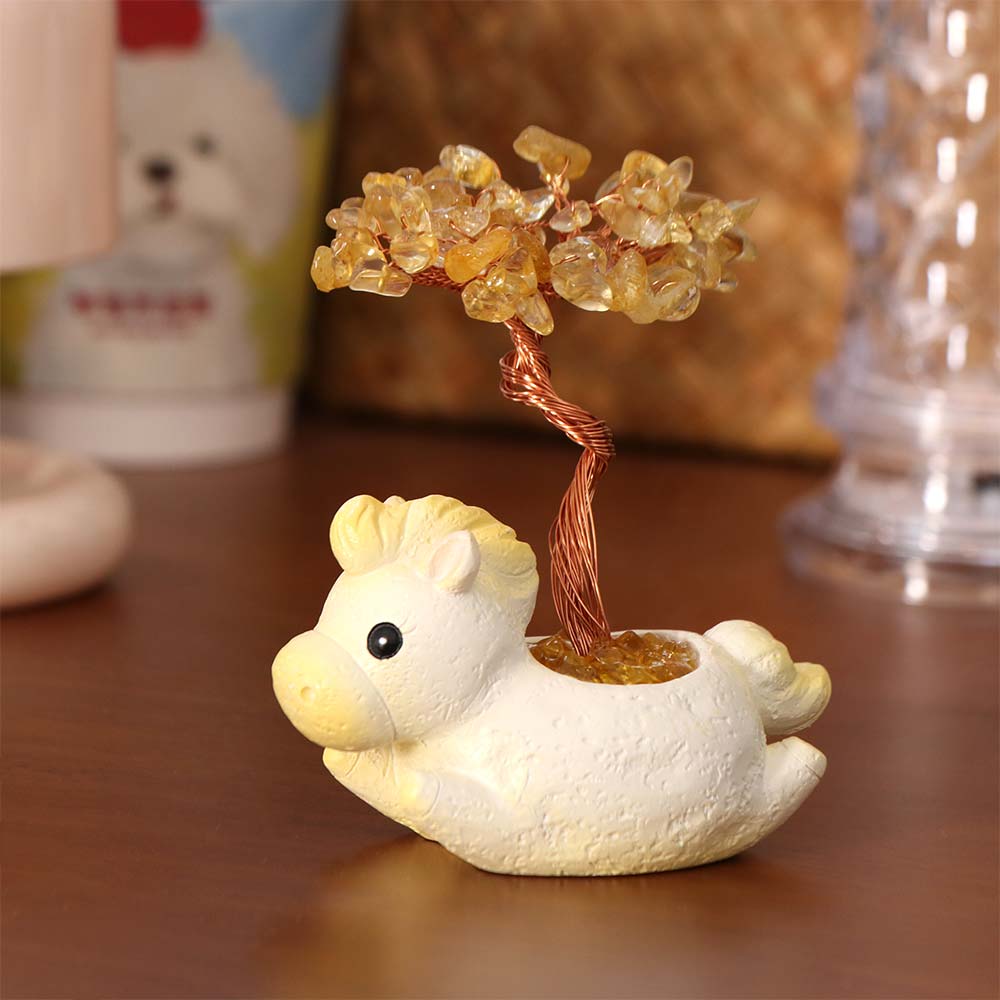 Cartoon Purple Crystal Money Tree Natural Crystal Desktop Ornament Home Decor