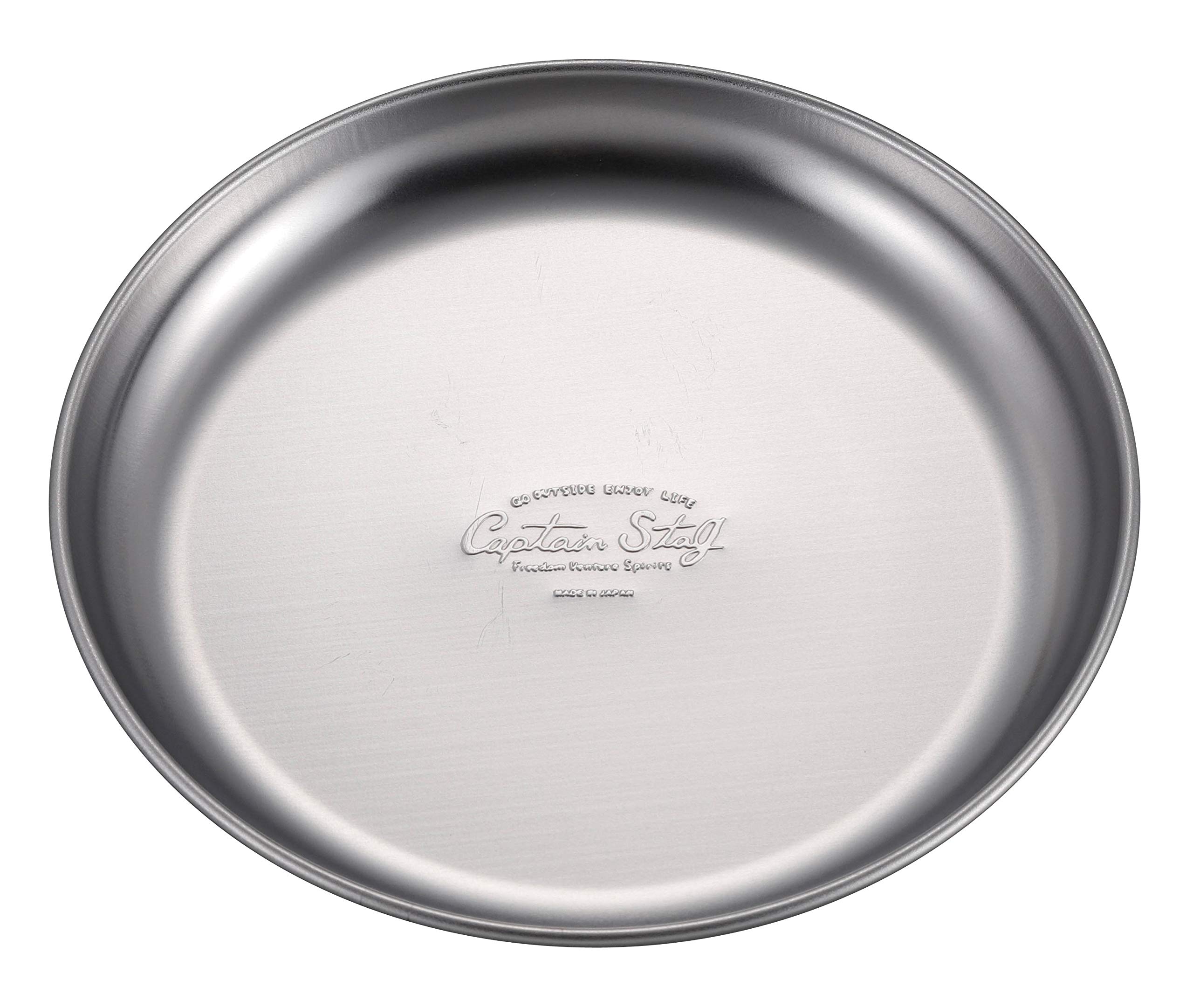 

Captain Stag (CAPTAIN STAG) Stainless Steel Camping Plate, 16.5cm Diameter x 1.6cm Height, Made in Japan, Silver, UW-2025