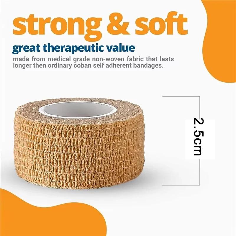 3pcs Self Adhesiv Disposable Elastic Bandages for Handle Tube Tightening Gauze Tape First Aid Tool Tattoo Accessories