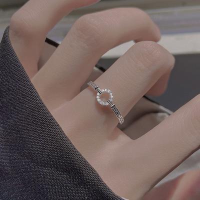 Micro-Set Flash Diamond O-Ring Damen Design Nische personalisierte Ringöffnung verstellbarer Zeigefingerring
