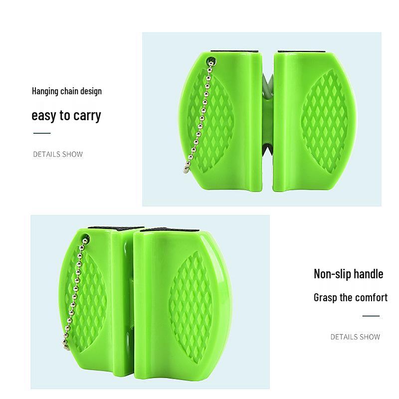 Compact Portable Knife Sharpener for Kitchen and Fruit Knives - Quick Sharpening Stone with Kitchen Rod
