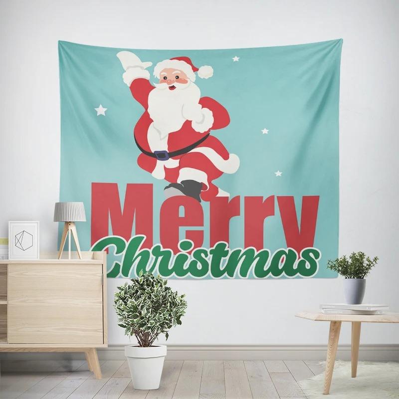 New Year Christmas White Bear Pattern Living Room Bedroom Decorative Tapestry