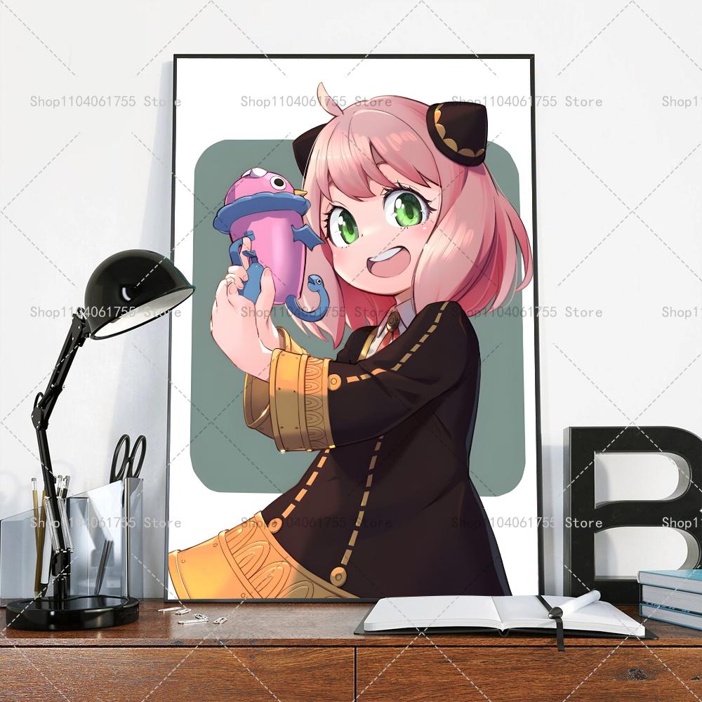 1PC Anime Spy X Family Character Anya Poster Self-adhesive Art Waterproof Paper Sticker Coffee House Bar Room Wall Decor