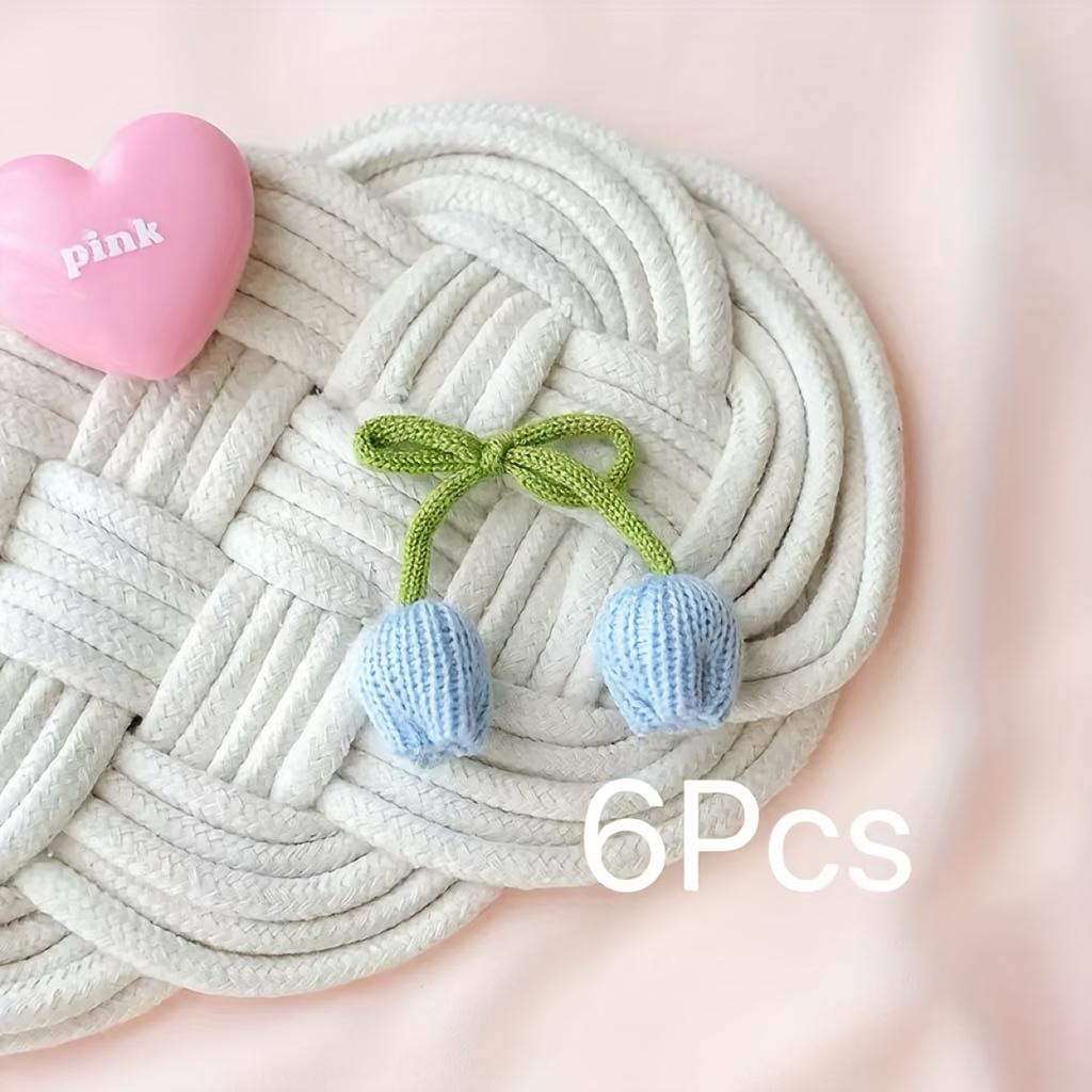 

6 шт. Новые модные вязаные аксессуары-тюльпаны, Аксессуары для одежды и головных уборов, Аксессуары для DIY, Домашний декор