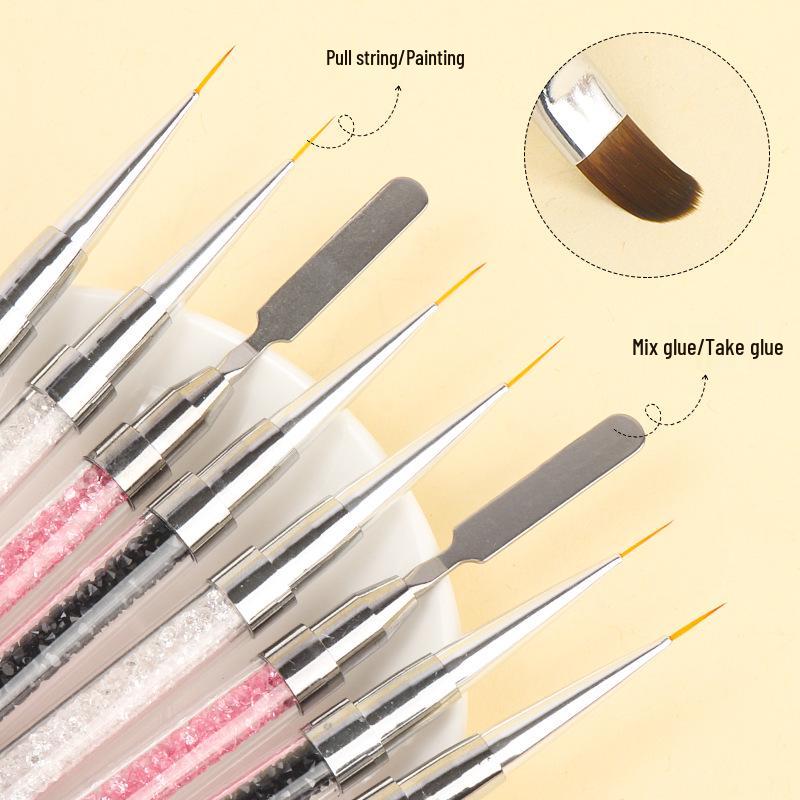 Nail Art Doppelseitiges Liner-Stift-Set: Farbmalerei, Schnitzen, Umrisszeichnen, Mischen, Kleber aufnehmen, Prägewerkzeug