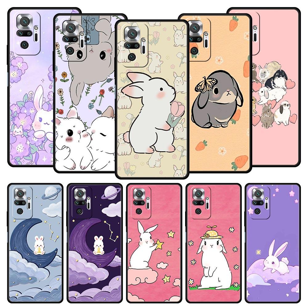 Phone Case For Xiaomi Redmi Note 14 13 12 5G 9S 9 10 11 Pro Plus 4G 9T 14C 13C 12C 10C 9C 9A Soft Cover Cute Colorful Rabbit